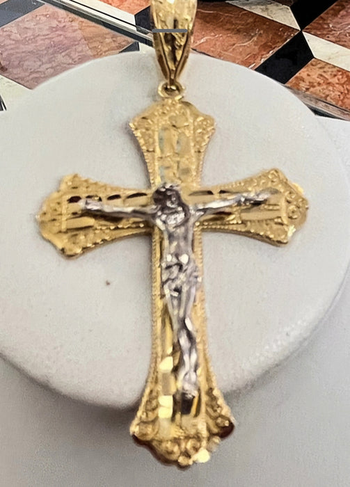 Jesus on CROSS 14k Real Gold Pendant