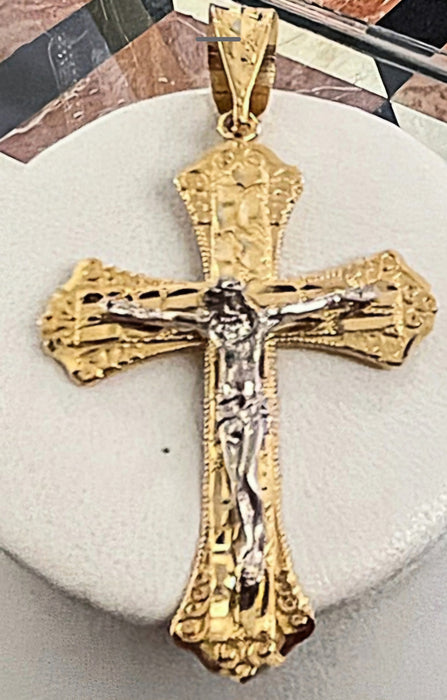 Jesus on CROSS 14k Real Gold Pendant