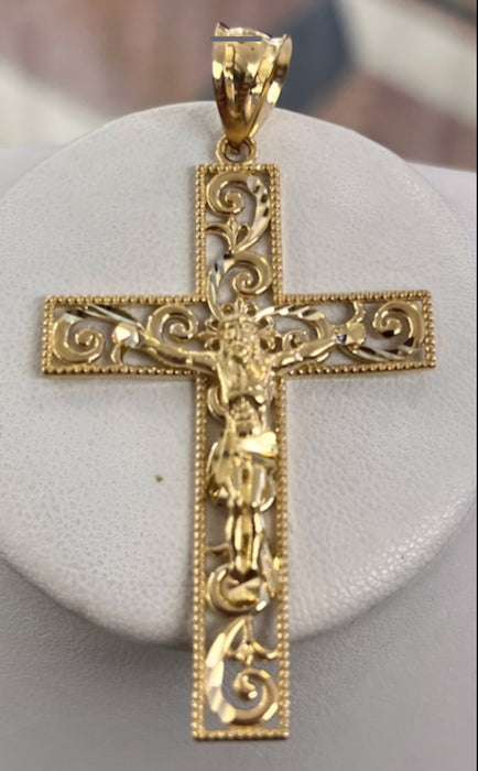 Fancy Cross All 14k Real Gold