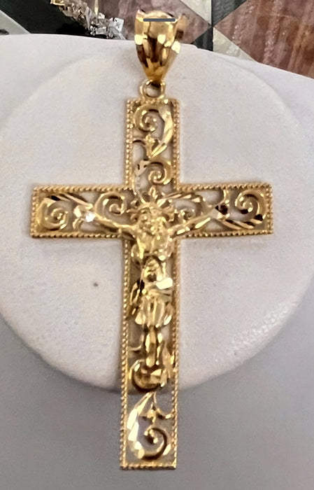 Fancy Cross All 14k Real Gold