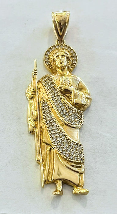 San Judas Con Piedras 14k Real Gold