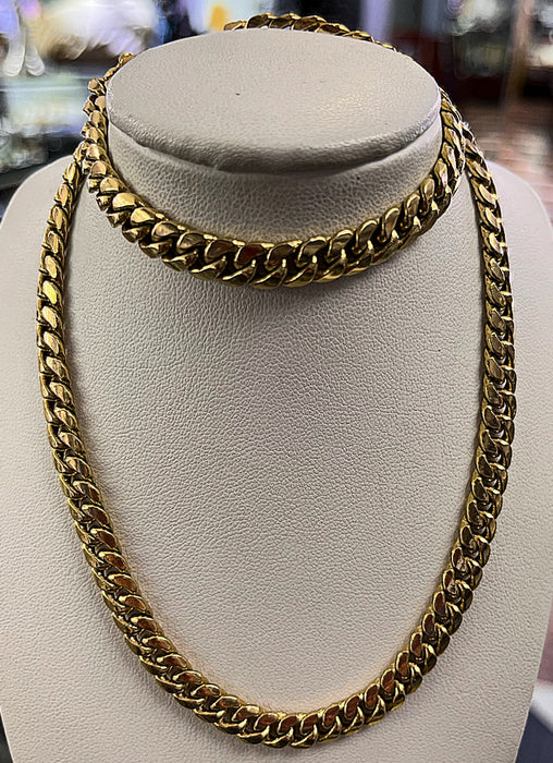 20" Miami Cuban 14k Real Gold Chain