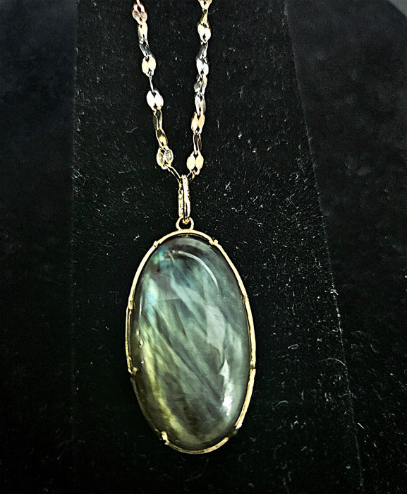 Another Natural Cushion Gemstone w/ Chain