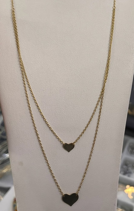 Heart Pendant and Chain 14k Gold