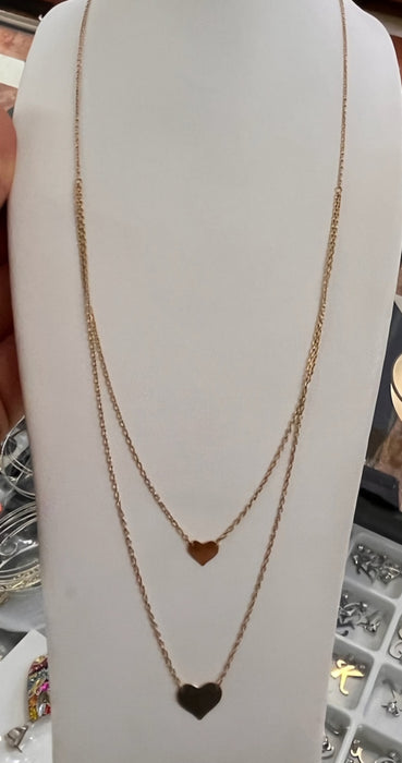 Heart Pendant and Chain 14k Gold