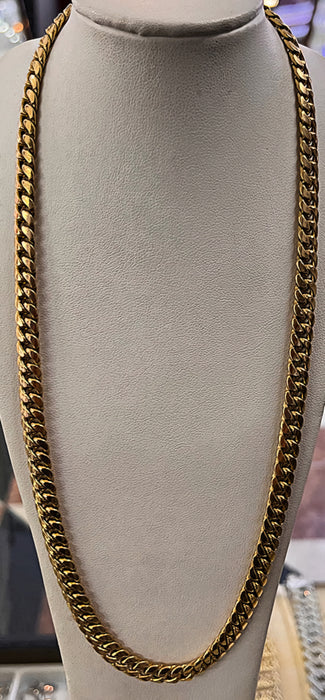 20" Miami Cuban 14k Real Gold Chain