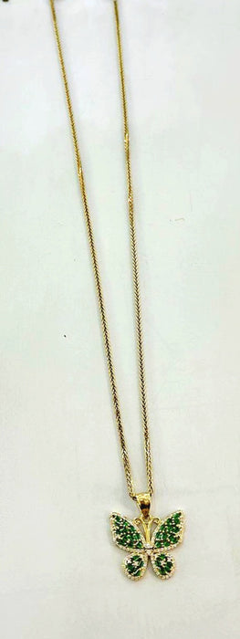 Real 14k Spiga & Butterfly Pendant