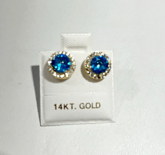 Real Blue Sapphire w/Zirconia stones 14k real Gold