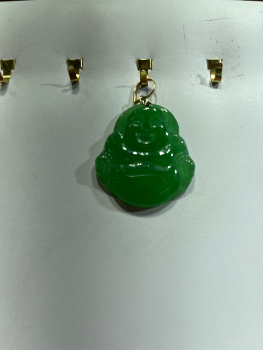 Buddha Pendant Jade w/ 14k Real Gold Pendant