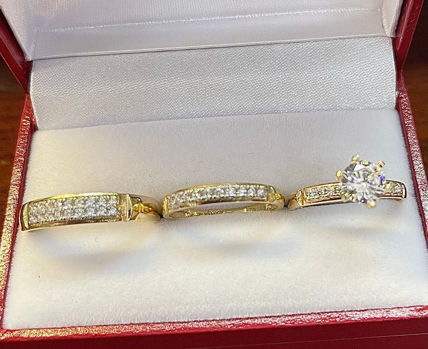 “Royal” Wedding Ring Set (REAL 14k Gold)