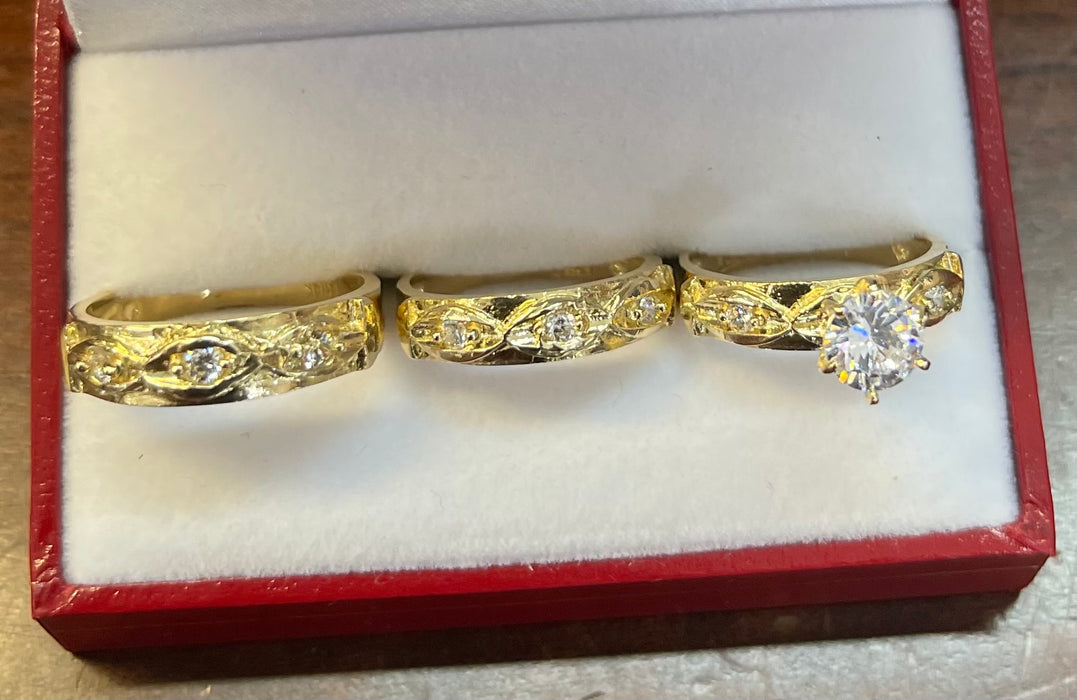 “Always and Forever” Wedding Ring Set (REAL 14k Gold)