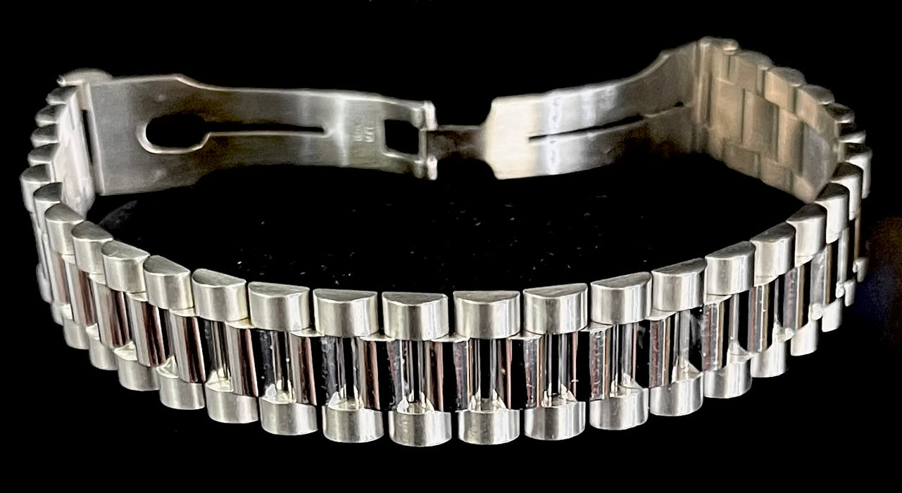 “Rollie Style” Bracelet (18k White Gold)