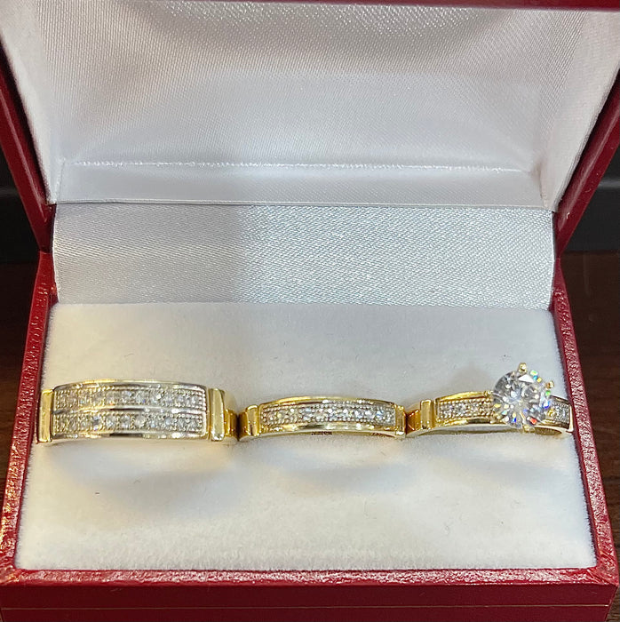 “Eternal Love” Wedding Ring Set (REAL 14k Gold)