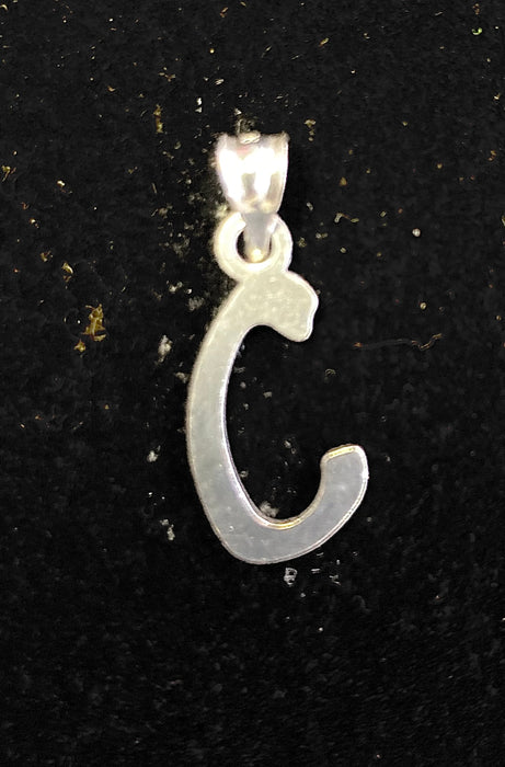 “C” Letter Pendant in Silver