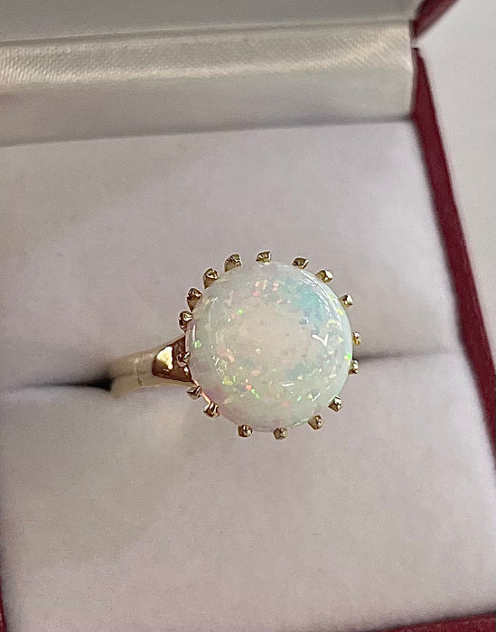 14K Real Gold and Colored Opal