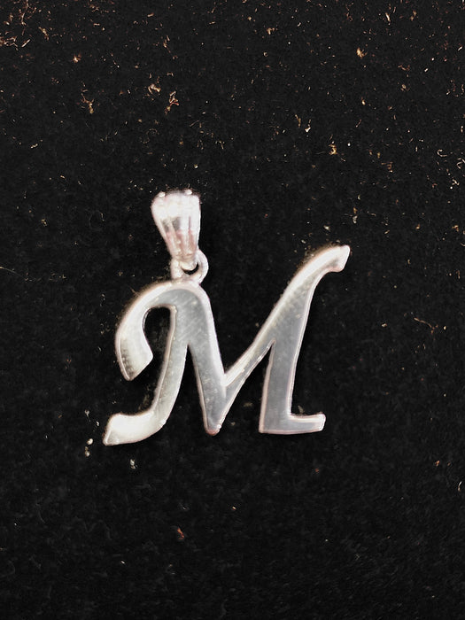 “M” Letter Pendant in Silver