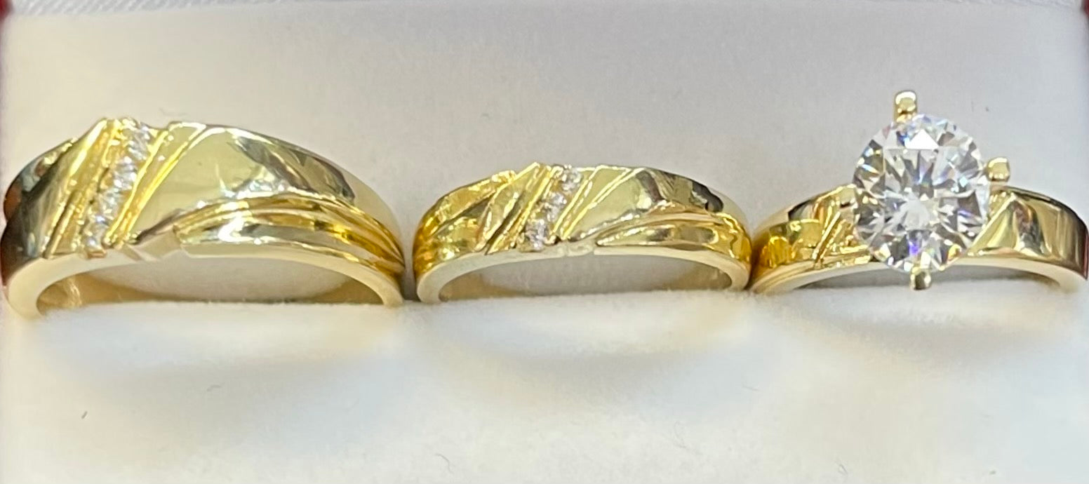 “Soul Bonded” Wedding Ring Set (REAL 14k Gold)