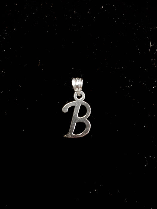 “B” Letter Pendant in Silver