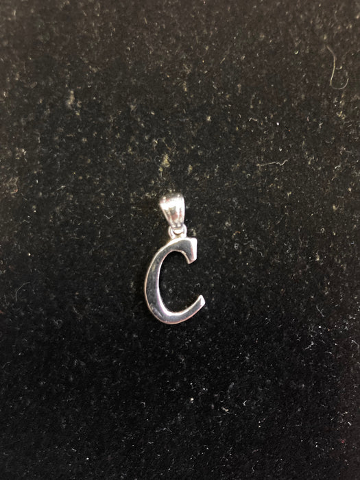 “C” Letter Pendant in Silver