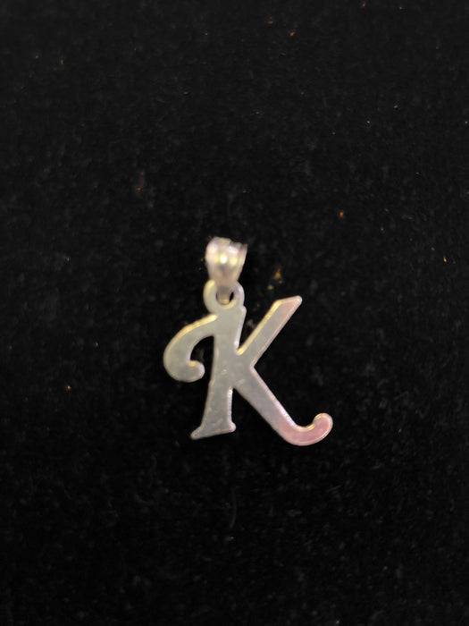 “K” Letter Pendant in Silver