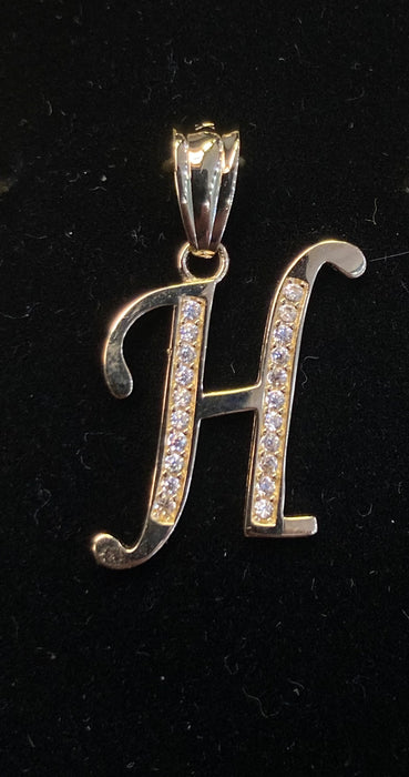 “H” Letter Pendant in 14k Gold