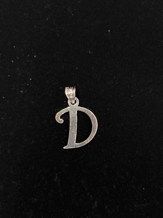 “D” Letter Pendant in Silver