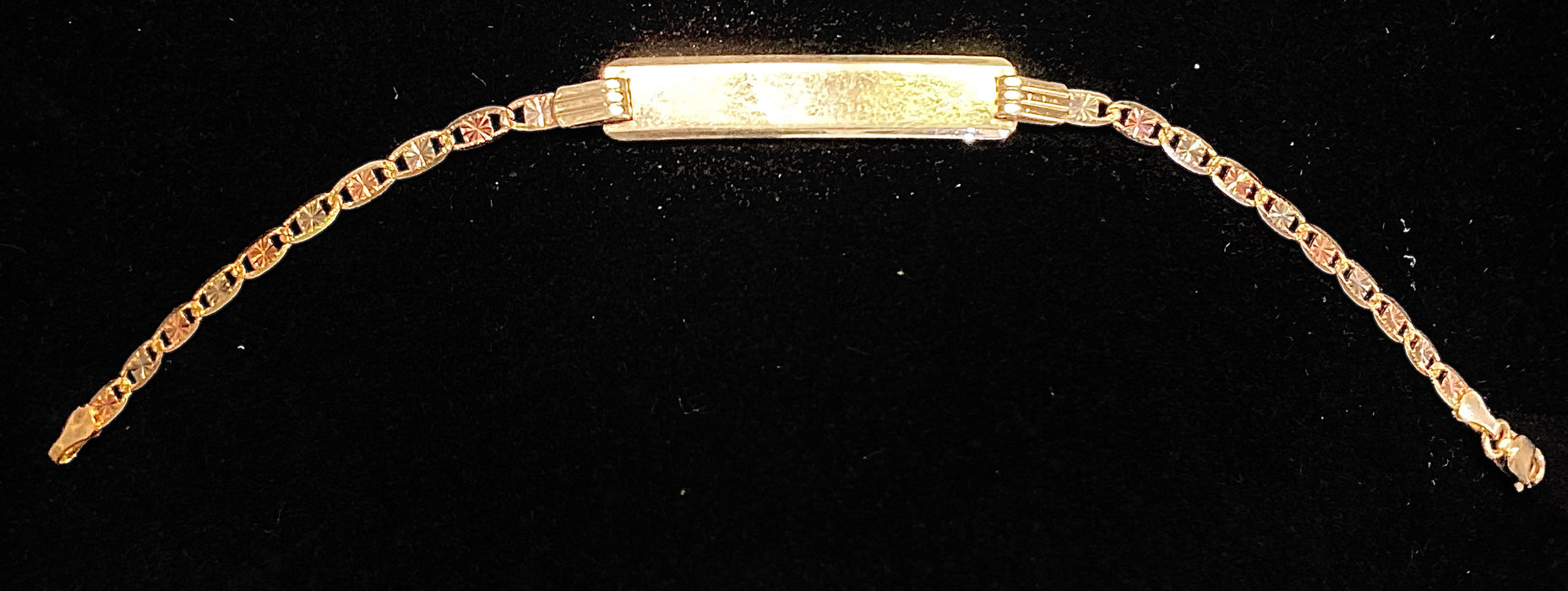 14k Gold Valentine Bracelet w/ Engravable Plaque