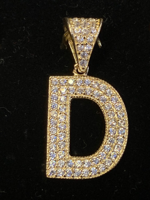 “D” Letter Pendant in 14k Gold