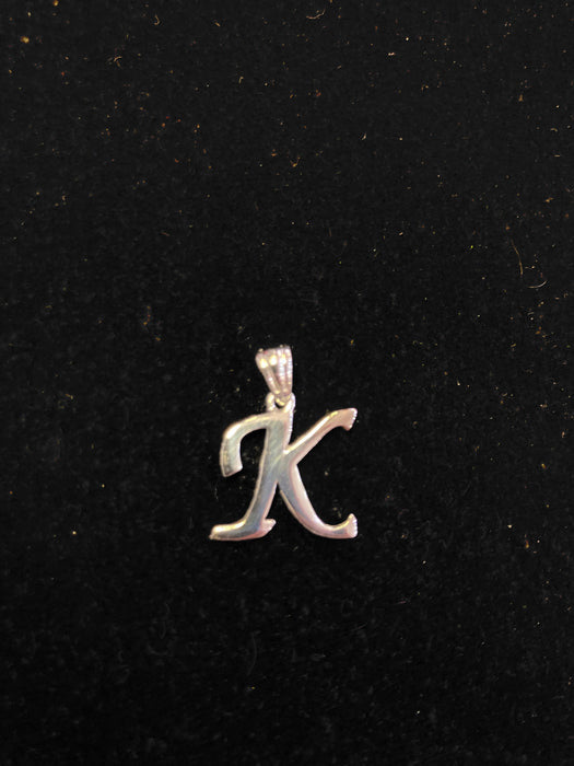 “K” Letter Pendant in Silver