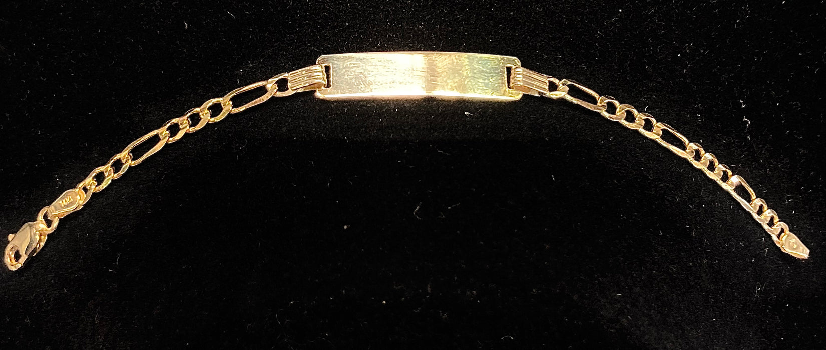 14k Gold Figaro Engravable Bracelet