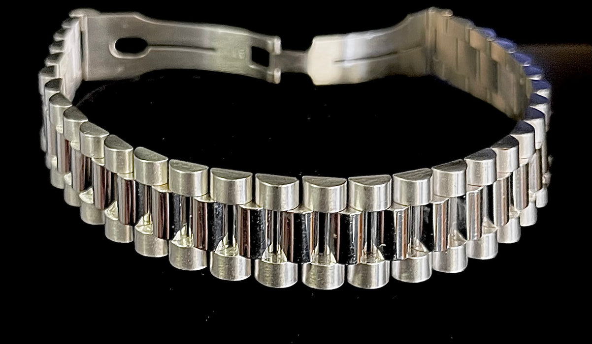 “Rollie Style” Bracelet (18k White Gold)