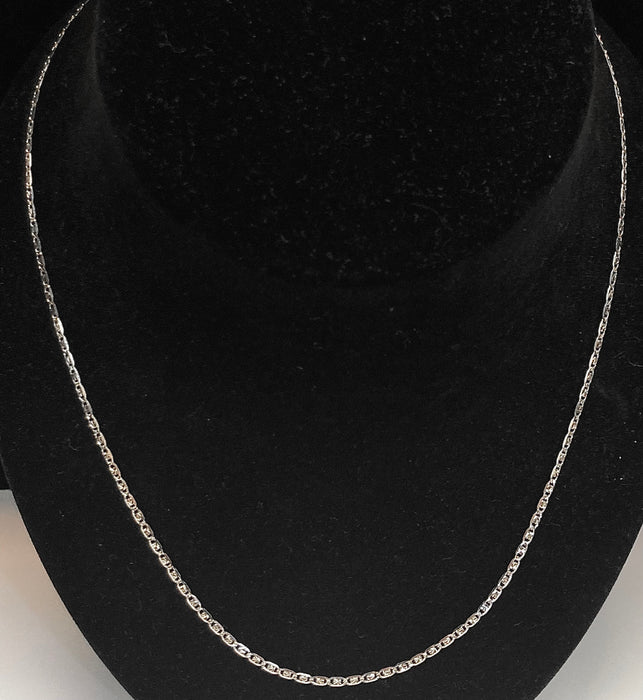 20” White Gold Starred Valentine Chain