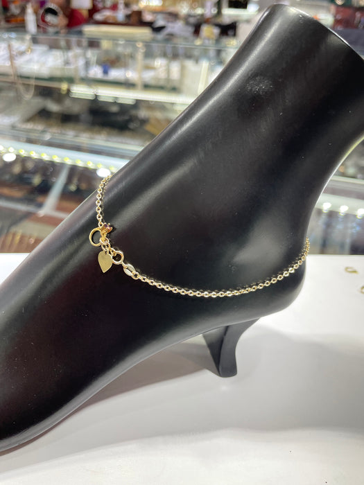 Heart w/ Compromise Anklet 14k Real Gold