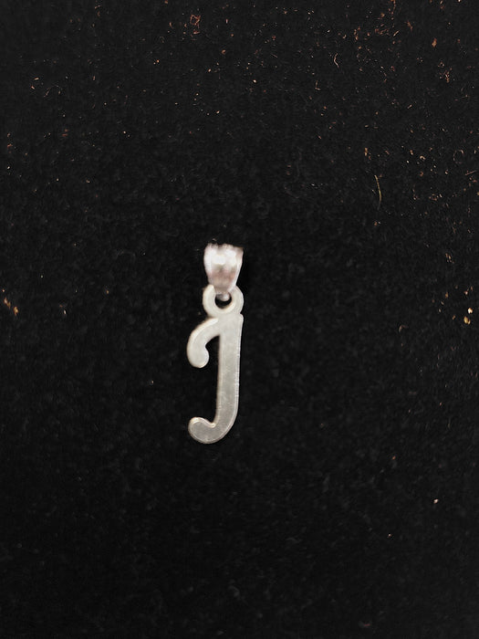 “J” Letter Pendant in Silver