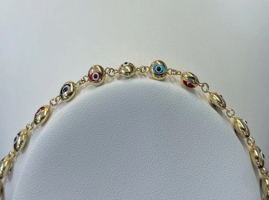 Evil Eye Bracelet (14k - Solid - 7")