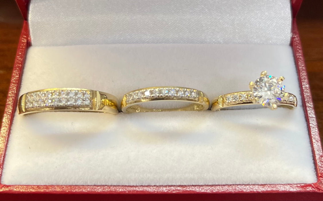 “Royal” Wedding Ring Set (REAL 14k Gold)