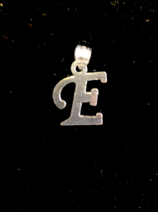 “E” Letter Pendant in Silver