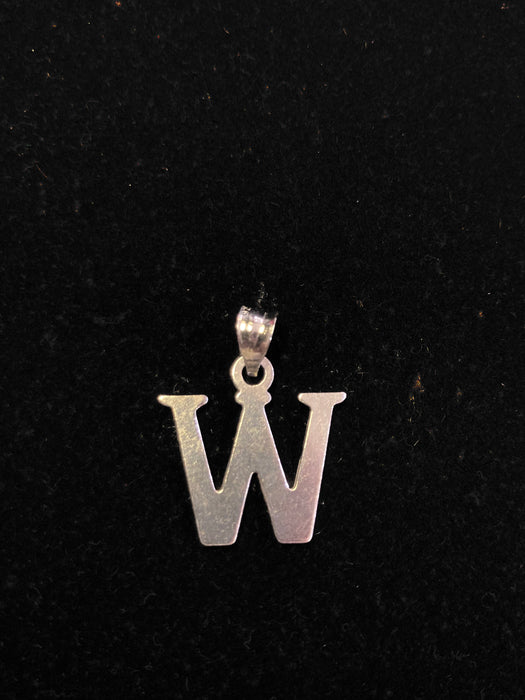 “W” Letter Pendant in Silver