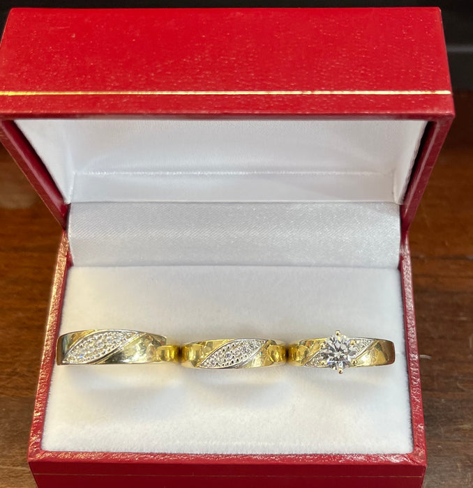 “Connected” Wedding Ring Set (REAL 14k Gold)