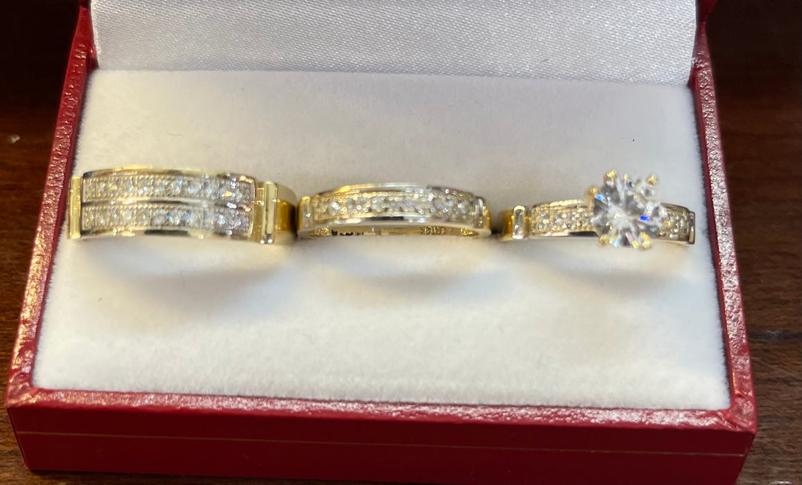 “Eternal Love” Wedding Ring Set (REAL 14k Gold)