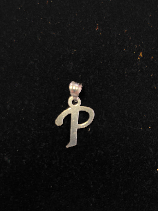 “P” Letter Pendant in Silver