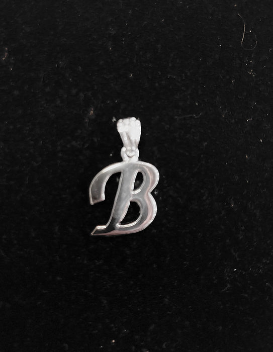 “B” Letter Pendant in Silver