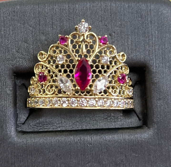 Tiara Fit for a Queen 14k Real Gold Ring