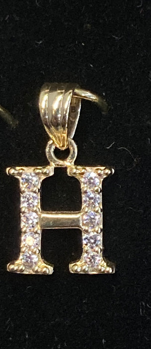 “H” Letter Pendant in 14K Gold