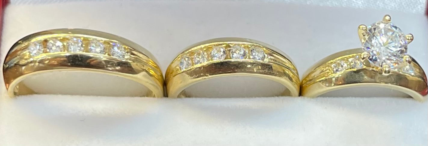 “Unconditional” Wedding Ring Set (REAL 14k Gold)