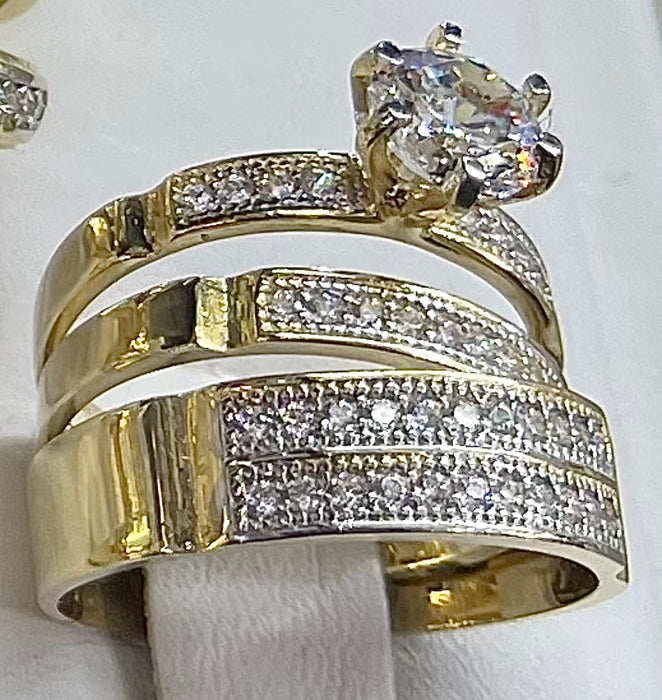 “Eternal Love” Wedding Ring Set (REAL 14k Gold)