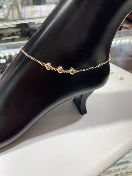 Heart Anklet 14k Real Gold