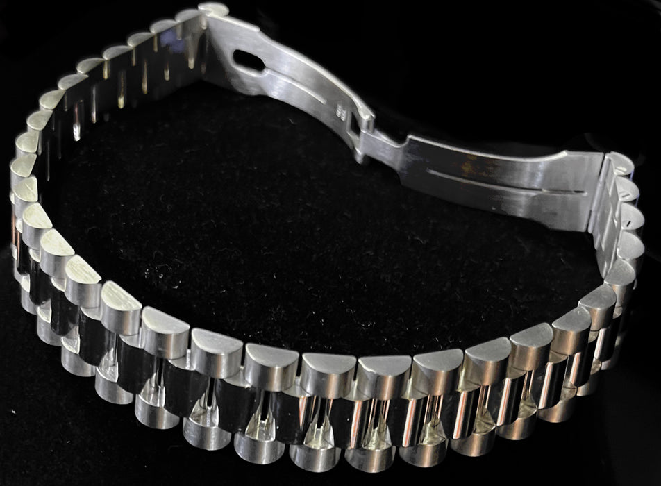 “Rollie Style” Bracelet (18k White Gold)