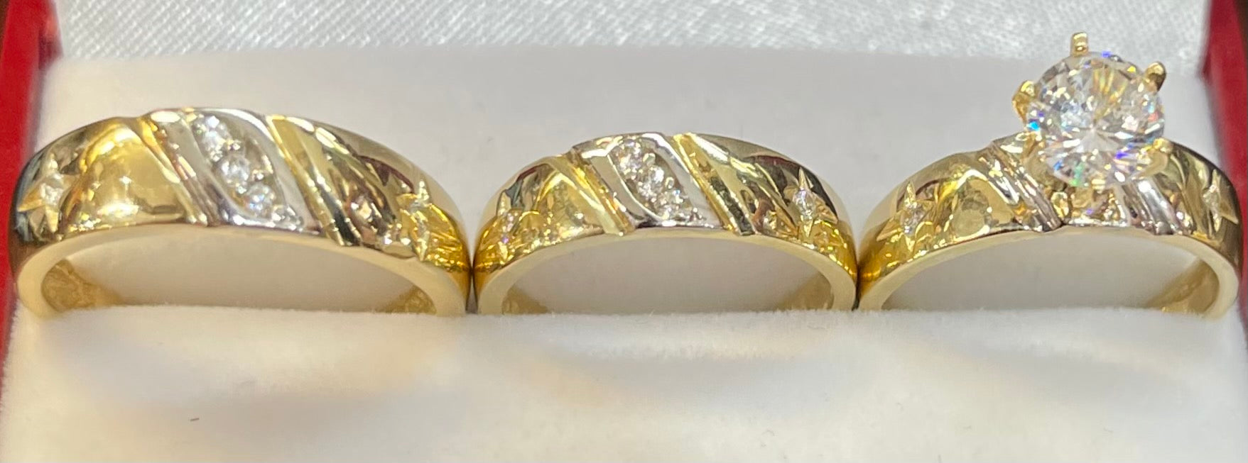 “Good Karma” Wedding Ring Set (REAL 14k Gold)