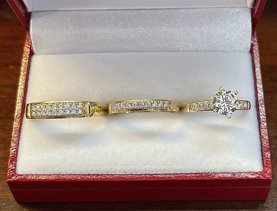 “Royal” Wedding Ring Set (REAL 14k Gold)